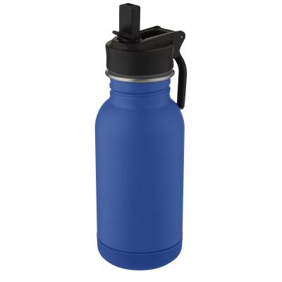 Image of Lina 400 ml stainless steel sport bottle with straw and loop