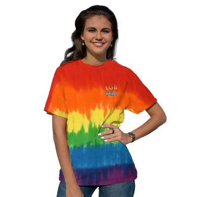 Image of Rainbow Tie-Dye Pre-shrunk 100% Heavyweight Cotton T-Shirt